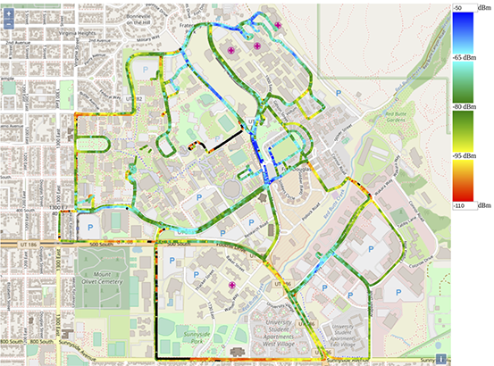 Map of POWDERs scope around the University