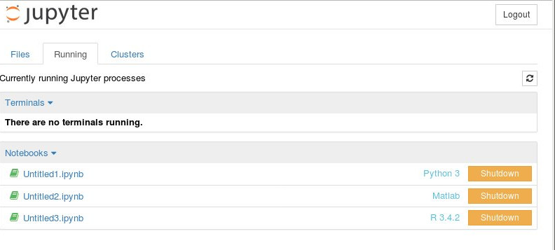 jupyter running notebooks